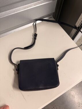 Boden Navy Leather Crossbody Shoulder Bag with Adjustable Strap